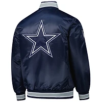 Men's Starter  Navy/Gray Dallas Cowboys Closer Reversible Satin Full-Snap Jacket