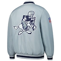 Men's Starter  Navy/Gray Dallas Cowboys Closer Reversible Satin Full-Snap Jacket