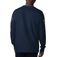Men's Starter Navy Dallas Cowboys Clutch Hit Long Sleeve T-Shirt