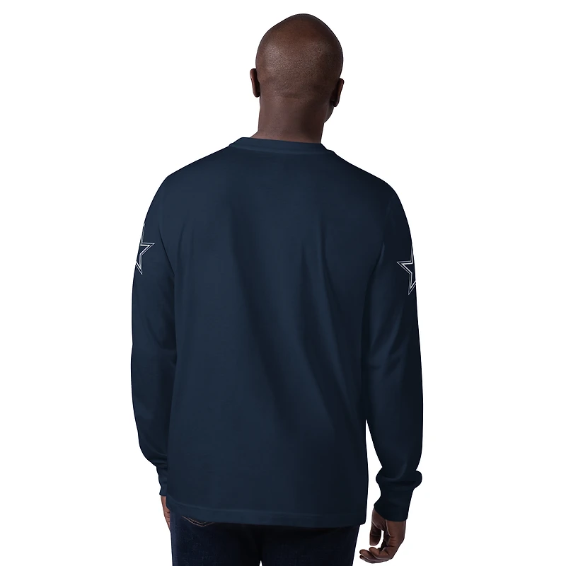 T-shirt à manches longues bleu marine Starter pour homme des Cowboys de Dallas