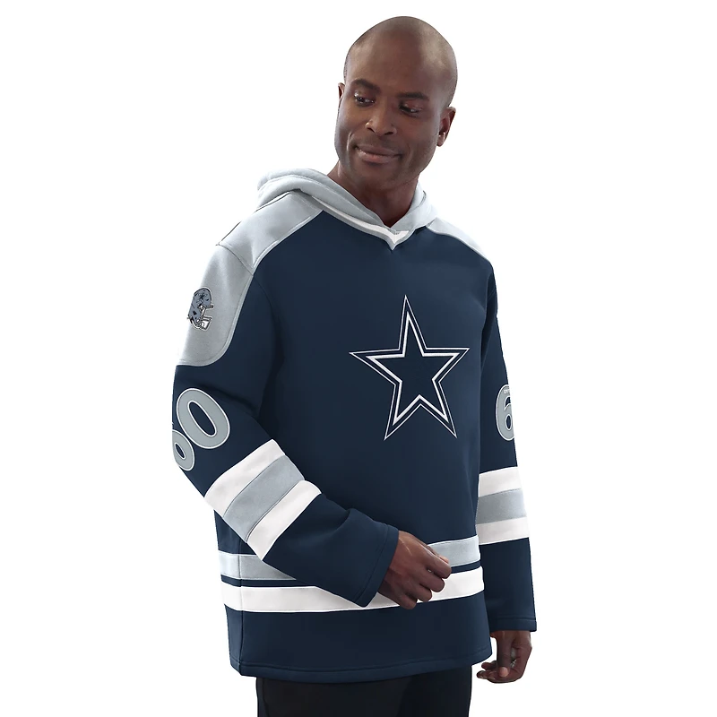 Men's Starter Navy Dallas Cowboys Fashion Jersey Hoodie