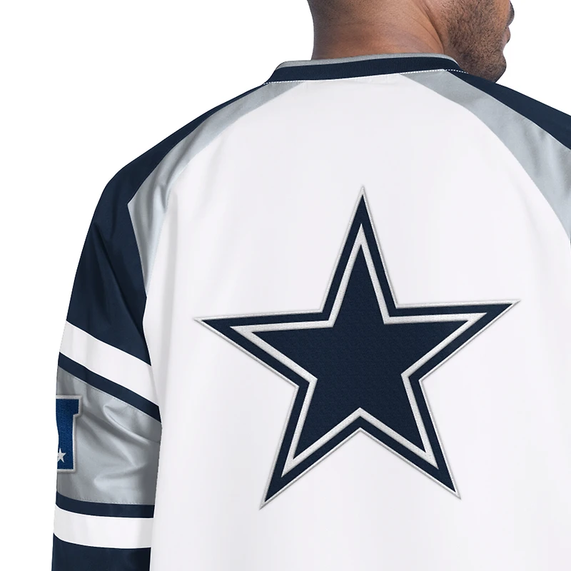 Veste pull raglan Starter blanche Dallas Cowboys Infield Play pour homme