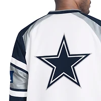 Veste pull raglan Starter blanche Dallas Cowboys Infield Play pour homme