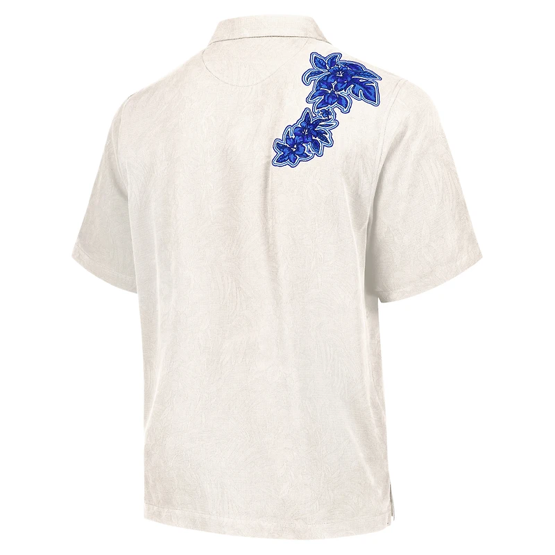 Men's Tommy Bahama Cream Dallas Cowboys Hibiscus Camp Button-Up Shirt
