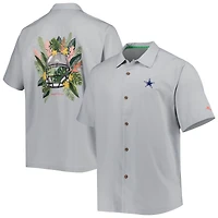 Chemise boutonnée Tommy Bahama gris Dallas Cowboys Coconut Point Frondly Fan Camp IslandZone pour hommes