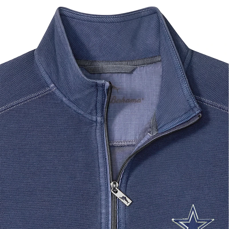 Pull Tommy Bahama bleu marine Dallas Cowboys Montego Bay à demi-zip pour homme