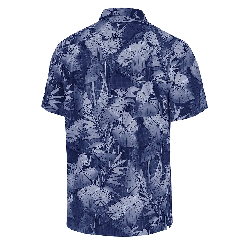 Haut boutonné bleu marine Tommy Bahama pour homme, Dallas Cowboys Coast Nuevo Fronds Camp