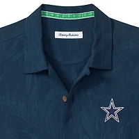 Chemise boutonnée Tommy Bahama bleu marine Dallas Cowboys Endzone Paradise COOLMAX pour homme