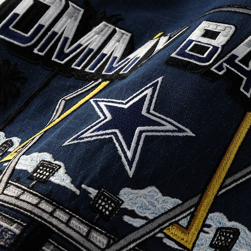 Chemise boutonnée Tommy Bahama bleu marine Dallas Cowboys Endzone Paradise COOLMAX pour homme