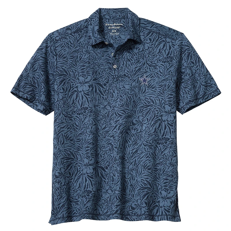 Polo Tommy Bahama pour homme, bleu marine, Dallas Cowboys, IslandZone Wild Hibiscus Tri-Blend