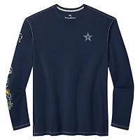 Men's Tommy Bahama Navy Dallas Cowboys Oasis Endzone Lux Long Sleeve T-Shirt