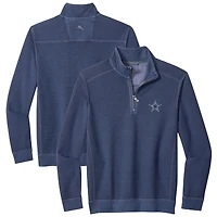 Pull Tommy Bahama bleu marine Dallas Cowboys Sport Tobago à demi-zip pour homme
