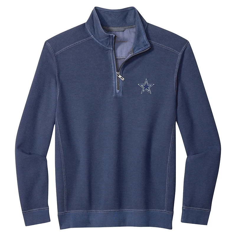 Pull Tommy Bahama bleu marine Dallas Cowboys Sport Tobago à demi-zip pour homme