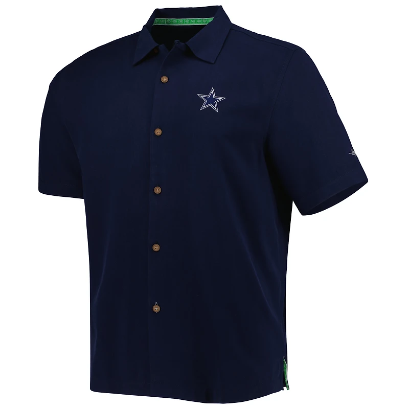 Men's Tommy Bahama Navy Dallas Cowboys Top of Your Game Camp Button-Up Shirt