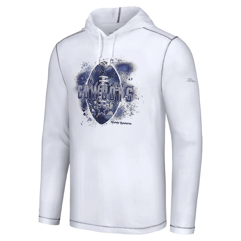 Sweat à capuche blanc Tommy Bahama pour hommes des Dallas Cowboys Graffiti Touchdown
