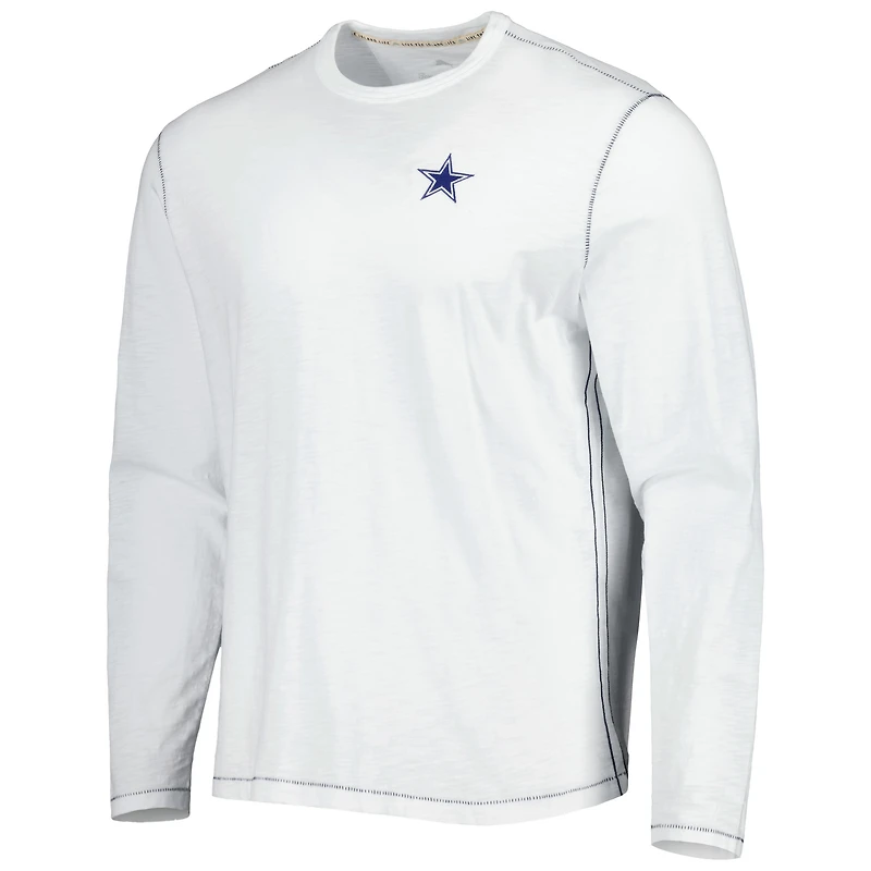 Men's Tommy Bahama White Dallas Cowboys Laces Out Billboard Long Sleeve T-Shirt