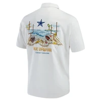 Chemise boutonnée Tommy Bahama pour hommes des Dallas Cowboys Tide Breaker IslandZone Camp blanche