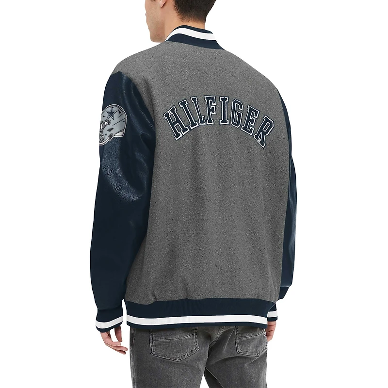 Men's Tommy Hilfiger Gray Dallas Cowboys Gunner Full-Snap Varsity Jacket