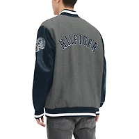 Veste universitaire à bouton-pression Tommy Hilfiger pour hommes gris chiné/marine Dallas Cowboys Gunner