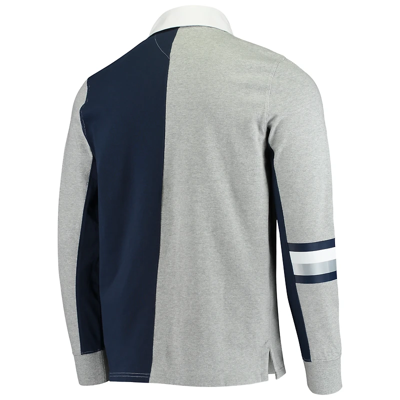 Polo à manches longues Tommy Hilfiger gris chiné Dallas Cowboys Rugby pour hommes