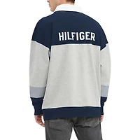 Men's Tommy Hilfiger Navy/Heather Gray Dallas Cowboys Connor Oversized Rugby Long Sleeve Polo