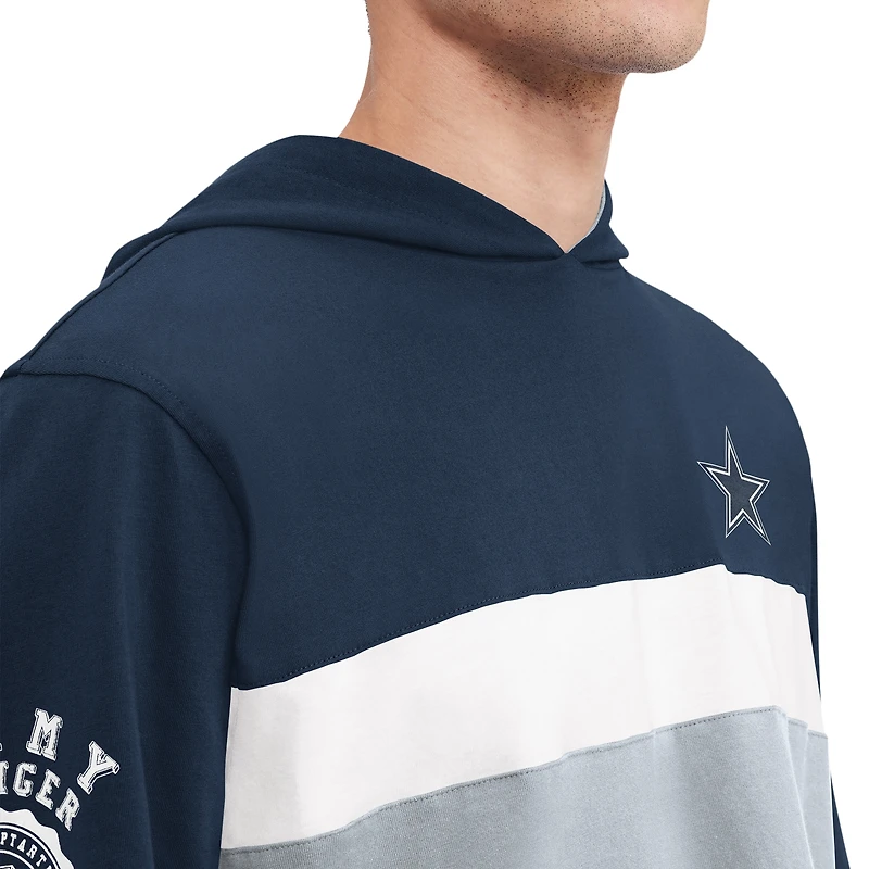 Men's Tommy Hilfiger  Navy Dallas Cowboys Morgan Long Sleeve Hoodie T-Shirt