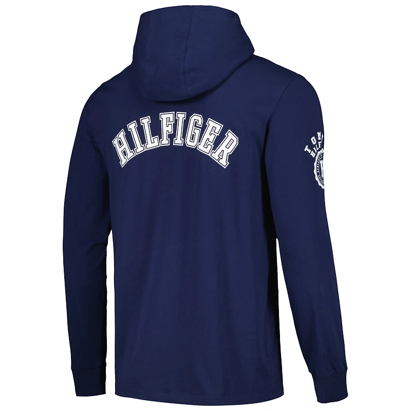 T-shirt à capuche manches longues Tommy Hilfiger bleu marine Dallas Cowboys Morgan pour hommes