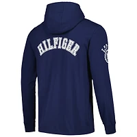 T-shirt à capuche manches longues Tommy Hilfiger bleu marine Dallas Cowboys Morgan pour hommes