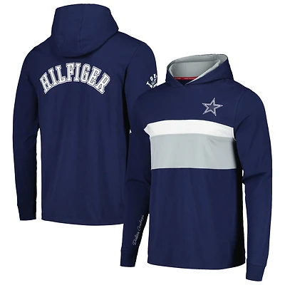 Men's Tommy Hilfiger  Navy Dallas Cowboys Morgan Long Sleeve Hoodie T-Shirt