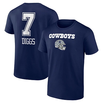 Men's Trevon Diggs Navy Dallas Cowboys Team Wordmark Name & Number T-Shirt