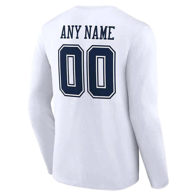 Men's Dallas Cowboys Team Authentic Personalized Name & Number Long Sleeve T-Shirt