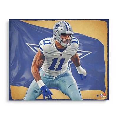 Photo de Micah Parsons (Dallas Cowboys) - Format 40,6 x 50,8 cm (16 x 20 pouces) - Création de l'artiste Brian Konnick