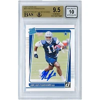 Micah Parsons Dallas Cowboys Carte recrue autographiée 2021 Donruss Rated Rookies #331 Beckett Fanatics Witnessed Authenticated 9.5/10 Rookie