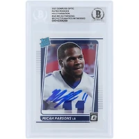 Carte de recrue authentifiée autographiée par Micah Parsons Dallas Cowboys 2021 Panini Donruss Optic Rated Rookie Holo Variation #245 Beckett Fanatics