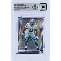Carte Rookie #245 autographiée 2021 Panini Donruss Optic de Micah Parsons Dallas Cowboys, classée Rookie n°245, Beckett Fanatics, authentifiée et témoin