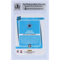 Carte Rookie #245 autographiée 2021 Panini Donruss Optic de Micah Parsons Dallas Cowboys, classée Rookie n°245, Beckett Fanatics, authentifiée et témoin