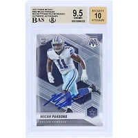 Carte de recrue Panini Mosaic #362 autographiée 2021 par Micah Parsons des Cowboys de Dallas, Beckett Fanatics Witnessed Authenticated 9.5/10