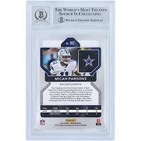 Carte de recrue Panini Prizm #382 autographiée 2021 de Micah Parsons Dallas Cowboys, fanatiques de Beckett, authentifiée et témoin de la victoire