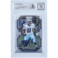 Carte de recrue Panini Prizm #382 autographiée 2021 de Micah Parsons Dallas Cowboys, fanatiques de Beckett, authentifiée et témoin de la victoire