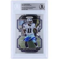 Micah Parsons Dallas Cowboys Autographed 2021 Panini Prizm #382 Beckett Fanatics Witnessed Authenticated Rookie Card