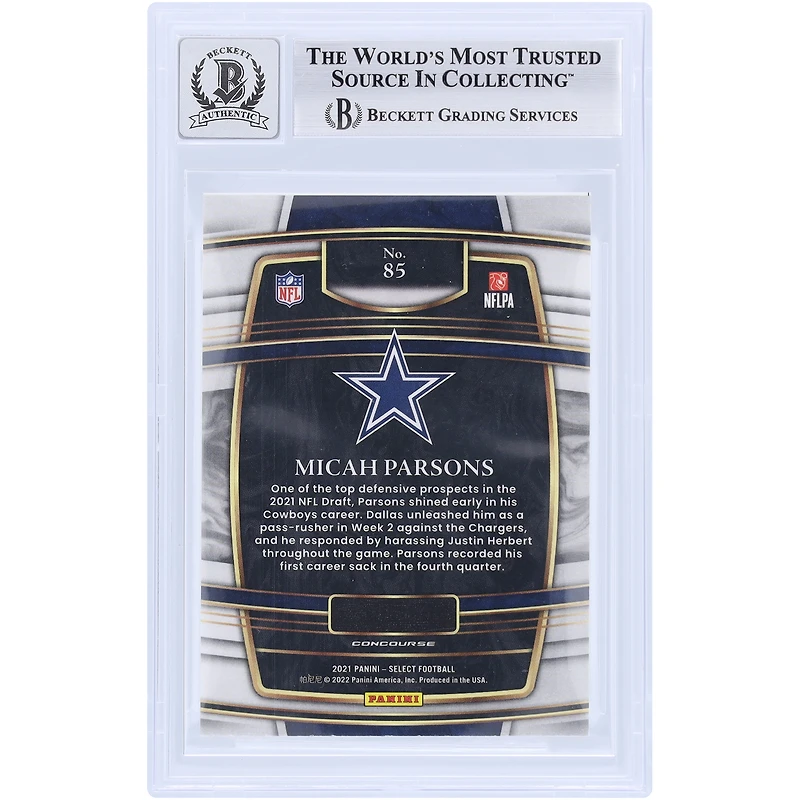 V106832 COW Micah Parsons Dallas Cowboys Autographié 2021 Panini Select Concourse #85 Beckett Fanatics Witnessed Authenticated 10 Rookie Card 11 Micah Parsons AUT PAA TRADING CARDS 45867 AUTTRC CA01F08324 #64