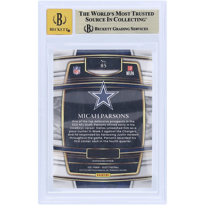 V106832 COW Micah Parsons Dallas Cowboys Autographié 2021 Panini Select Concourse #85 Beckett Fanatics Witnessed Authenticated 9.5/10 Rookie Card 11 Micah Parsons AUT PAA TRADING CARDS 45867 AUTTRC CA01F08326 #66