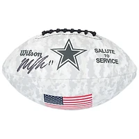 Micah Parsons Dallas Cowboys autographié 2024 Salute To Service Wilson Football