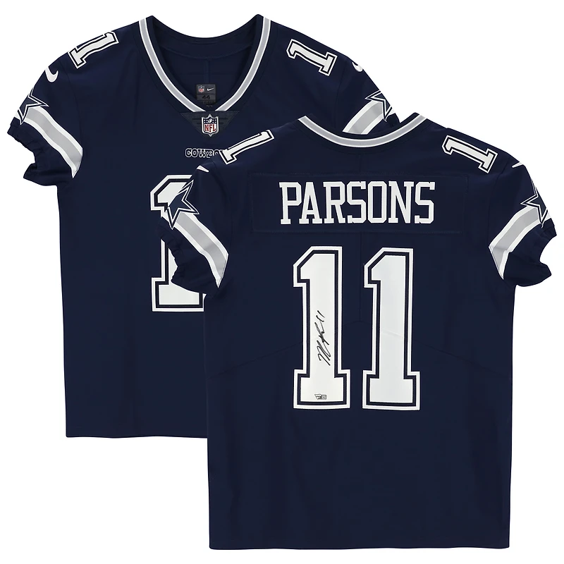 Maillot Nike Elite bleu marine autographié par Micah Parsons des Dallas Cowboys