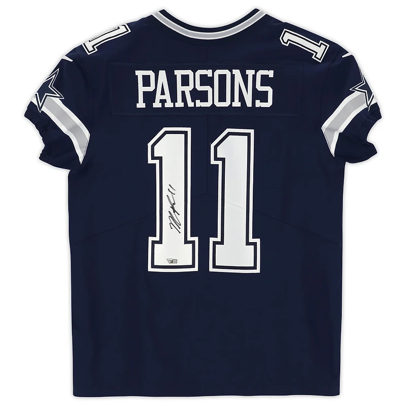 Maillot Nike Elite bleu marine autographié par Micah Parsons des Dallas Cowboys