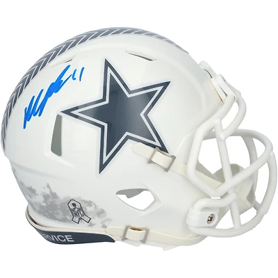 Casque Riddell 2024 Salute To Service Speed ​​Mini autographié par Micah Parsons des Cowboys de Dallas