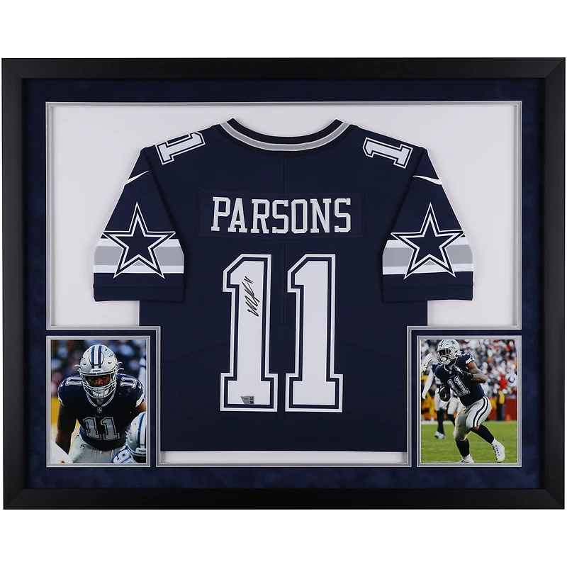 Maillot Nike en édition limitée bleu marine avec encadré SM Deluxe autographié par Micah Parsons des Dallas Cowboys