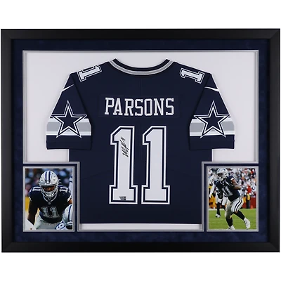 Maillot Nike en édition limitée bleu marine avec encadré SM Deluxe autographié par Micah Parsons des Dallas Cowboys