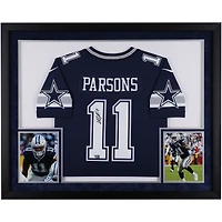 Maillot Nike en édition limitée bleu marine avec encadré SM Deluxe autographié par Micah Parsons des Dallas Cowboys
