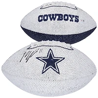 Micah Parsons Dallas Cowboys Autographed Swarovski Crystal White Panel Football - Art by Rock On Sports 